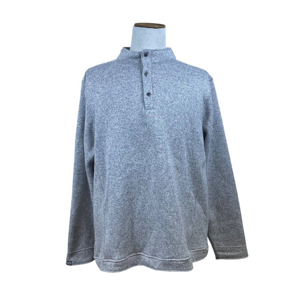 Storm Creek Mens Gray Heather Knit Long Sleeve Pullover Top Henley Style Sz 2XL